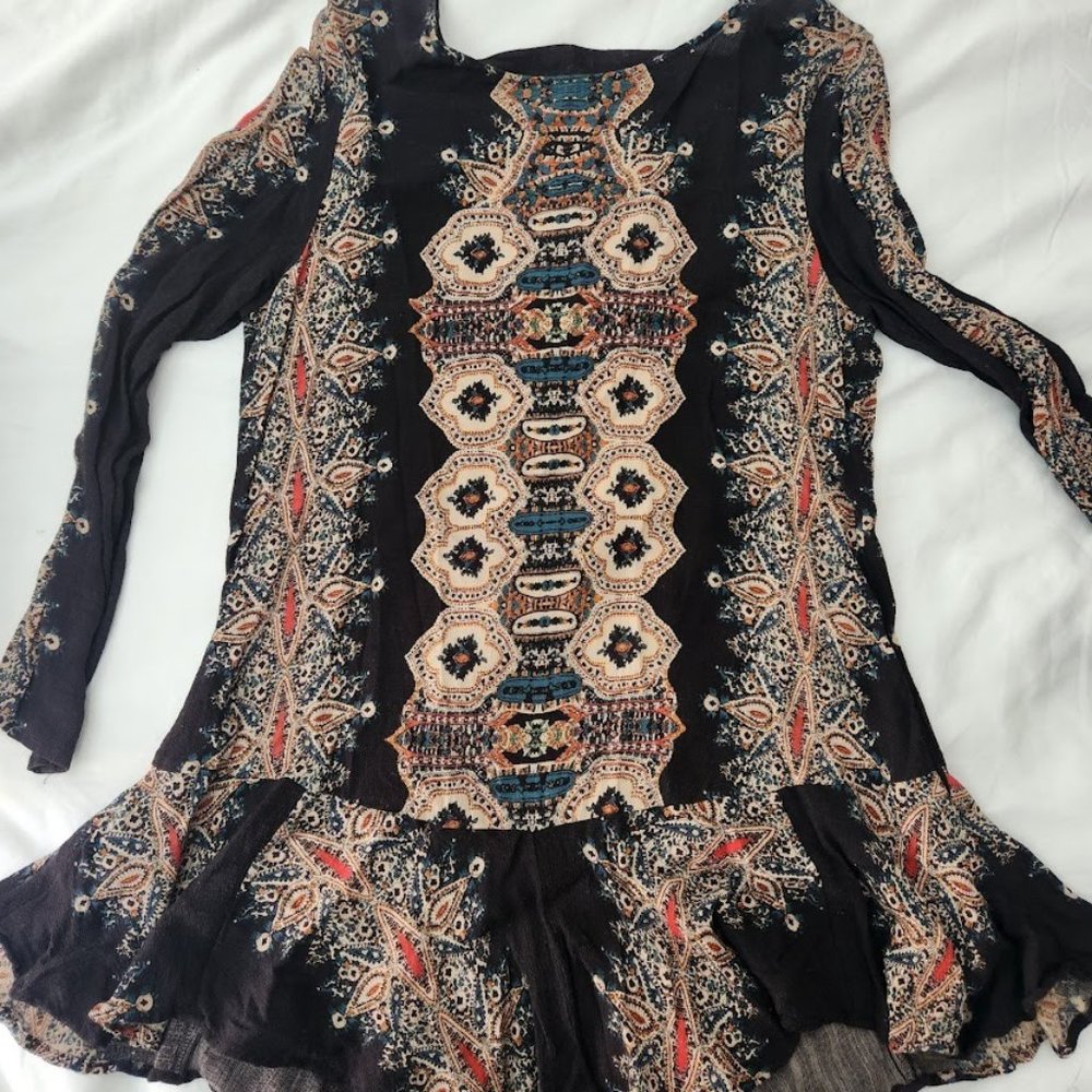 Free People Open Back Patterned Dress